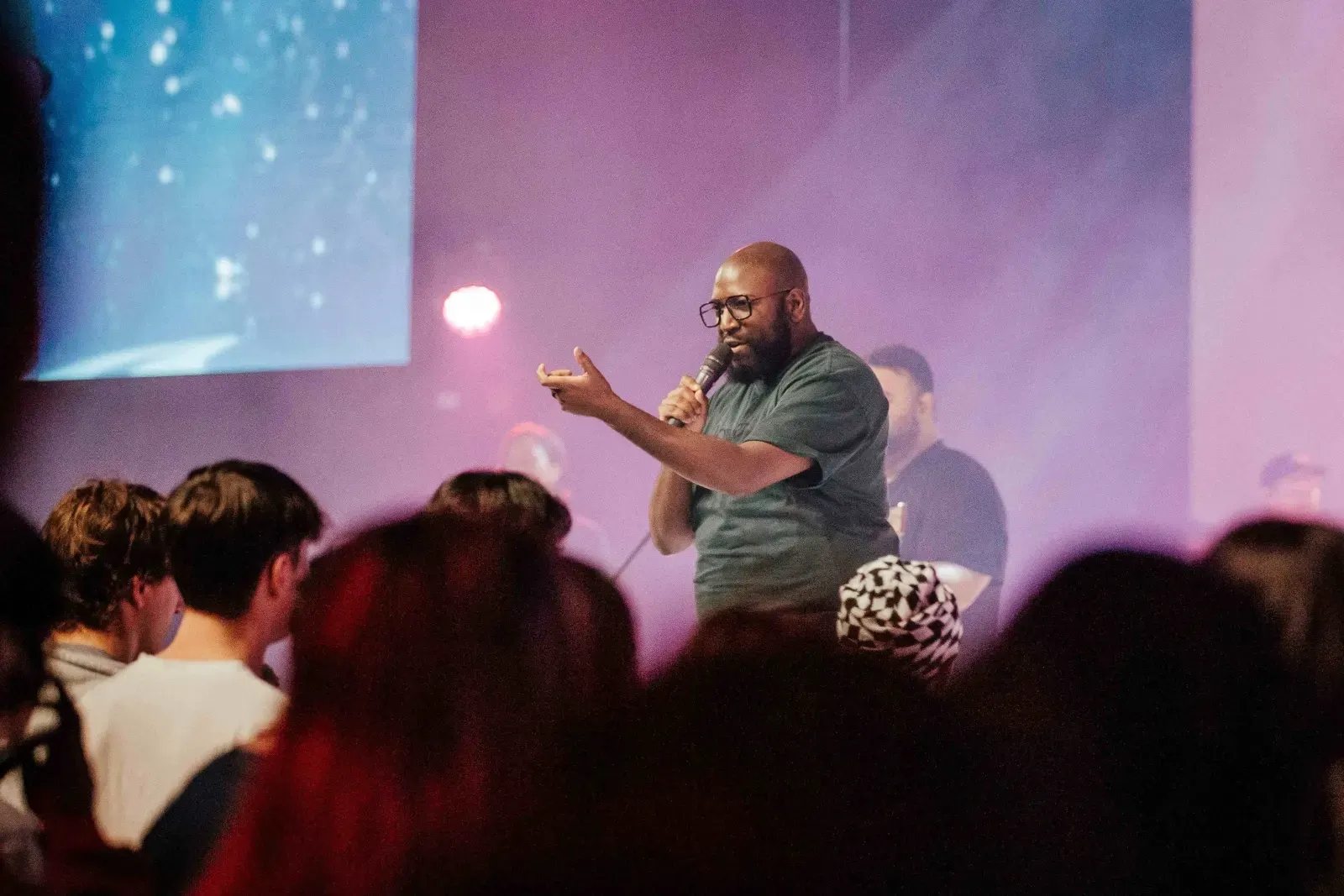 Preacher in front of congregation