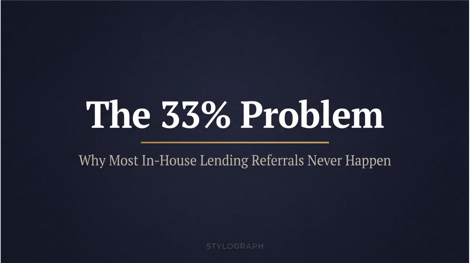 In-House Mortgage Referrals: Only 33% of Agents Use Them