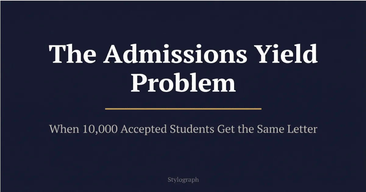 Admissions Yield Rate 2026: How to Move Past 30%