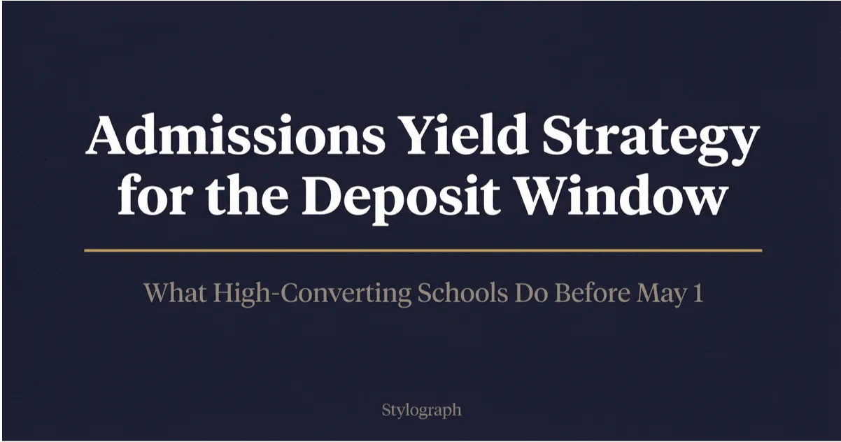 Admissions Yield Strategy: Winning the 60-Day Deposit Window