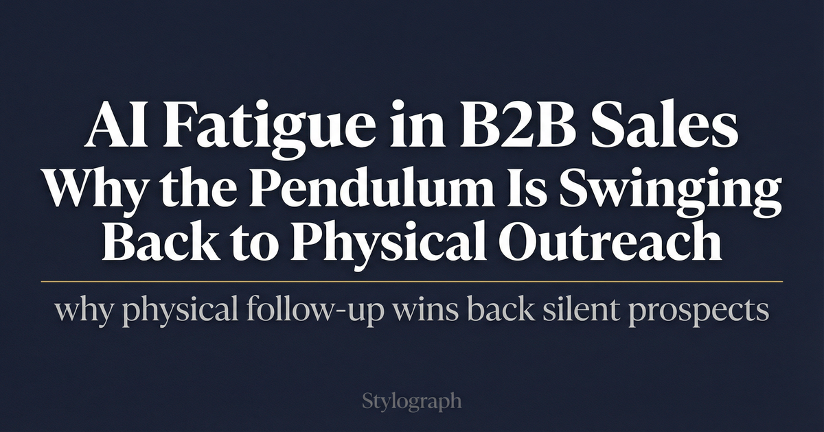 AI Fatigue in B2B Sales: Why the Pendulum Is Swinging Back to Physical Outreach