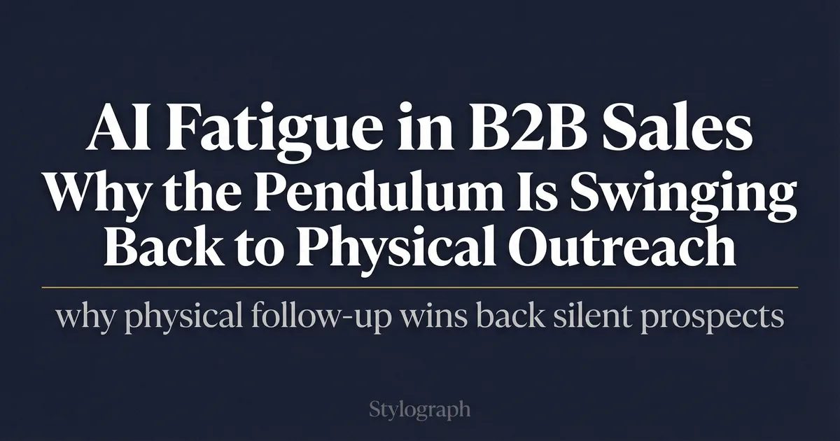 AI Fatigue in B2B Sales: Why the Pendulum Is Swinging Back to Physical Outreach