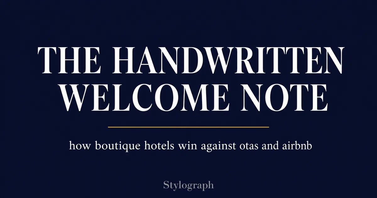 The Handwritten Welcome Note: How Boutique Hotels Win Against OTAs and Airbnb