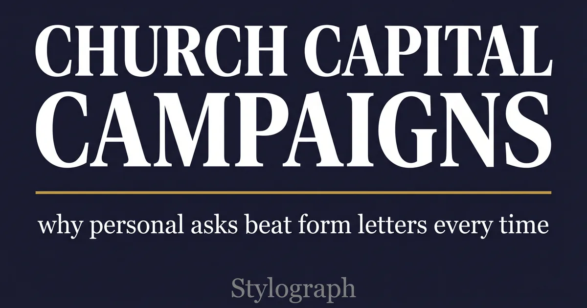 Church Capital Campaigns: Why Personal Asks Beat Form Letters