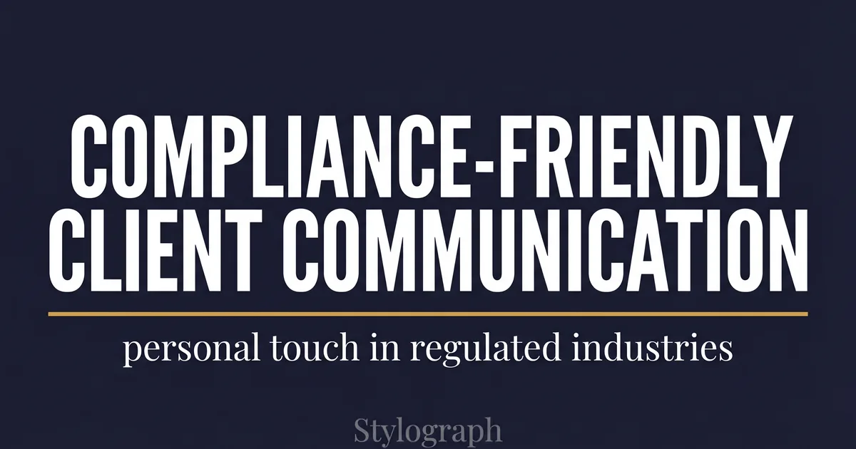 Compliant Client Outreach in Regulated Industries