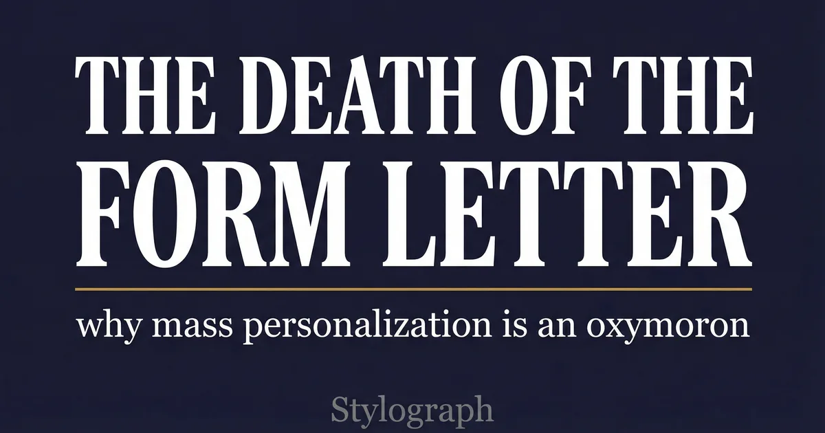The Death of the Form Letter: Why Mass Personalization Is an Oxymoron