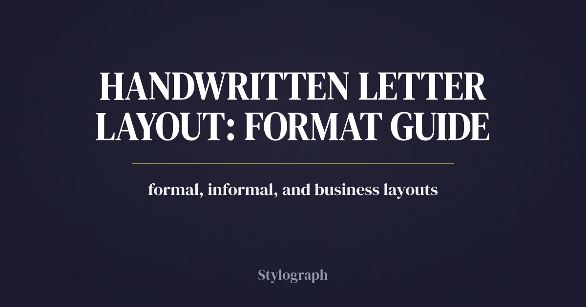 Handwritten Letter Layout: Format Guide With Examples