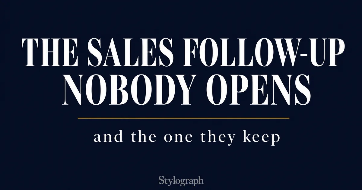The Sales Follow-Up Nobody Opens (And the One They Keep)