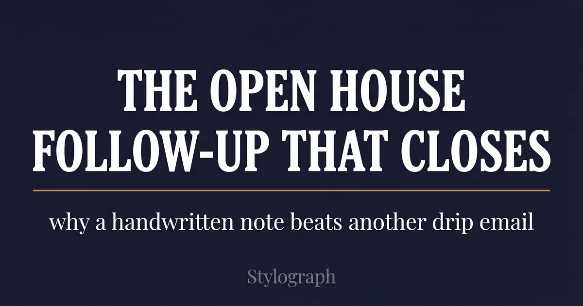 The Open House Follow-Up That Closes: Why a Handwritten Note Beats Another Drip Email